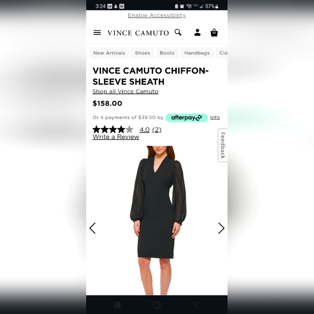 Vince Camuto Chiffon Sleeve Sheath